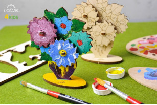 Maquette 3D à colorier Bouquet